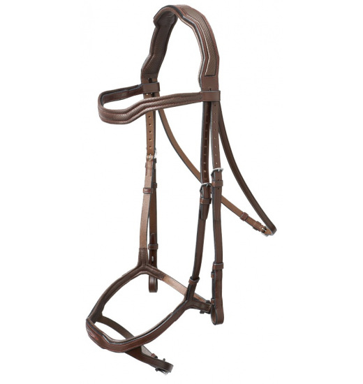 E129 SPORT FANCY STITCHING DOUBLE-DROP NOSEBAND HEADSTALL E129 SPORT FANCY STITCHING DOUBLE-DROP NOSEBAND HEADSTALL