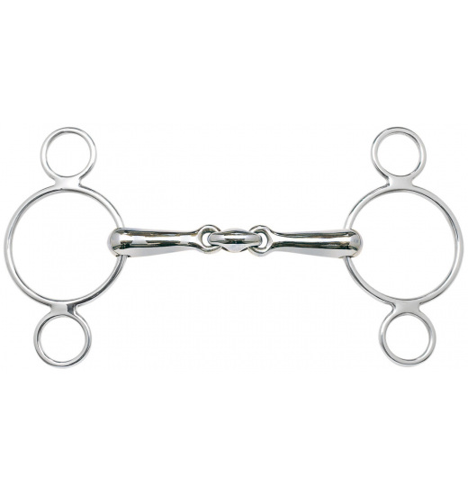 BUSSE 3-RING-SNAFFLE FRENCH-LINKY EDELSTAHL - 1 in category: 3 ring bits for horse riding
