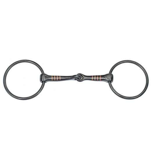 WĘDZIDŁO SNAFFLE BIT BLACK, Z MIEDZIANYMI WSTAWKAMI Wildhorn WĘDZIDŁO SNAFFLE BIT BLACK, Z MIEDZIANYMI WSTAWKAMI