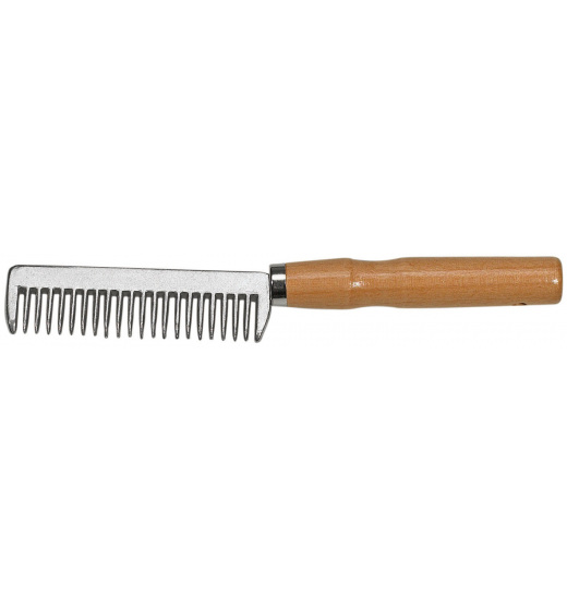 BUSSE MANE COMB ALU, FOR MANE-PULLING, WOODEN HANDLE - 1 in category: Mane & tail brushes for horse riding