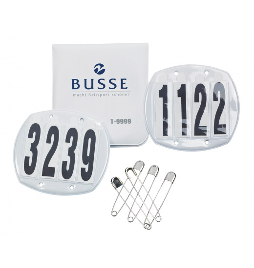 BUSSE COMPETITION NUMBERS OVAL, SAFETY PINS - 1 in category: accessories for horse riding
