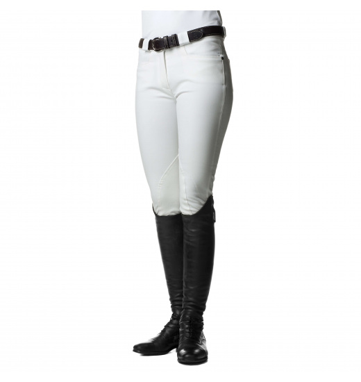 KINGSLAND CLASSIC LADIES KELLY BREECHES WITH ROYAL PATCH WHITE