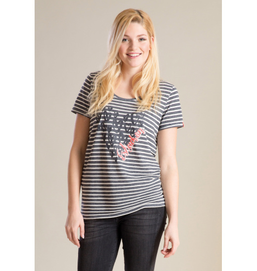 LULU LADIES RELAXED T-SHIRT DENIM STRIPED LULU LADIES RELAXED T-SHIRT DENIM STRIPED