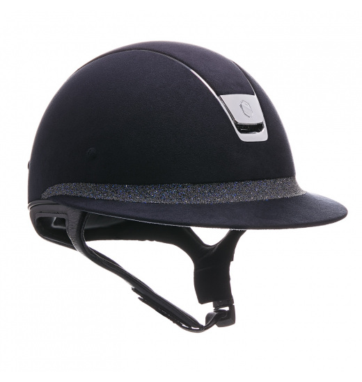 SAMSHIELD MISS SHIELD PREMIUM / BERMUDA BAND NAVY / SILVER CHROME / NAVY - 1 in category: Horse riding helmets for horse riding