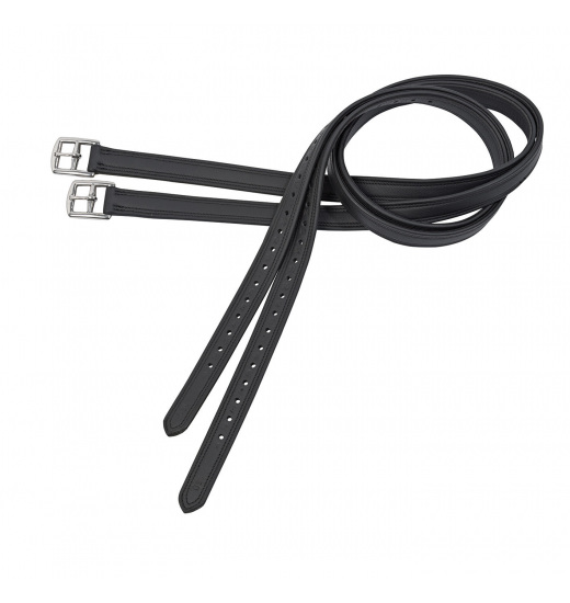 BUSSE STIRRUP LEATHERS SOFT-CURVED BLACK