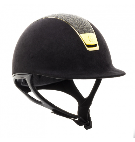 SAMSHIELD PREMIUM / CRYSTAL GOLD TOP / GOLD CHROME / BLACK HELMET - 1 in category: helmets for horse riding