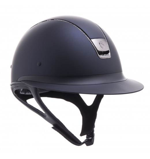 SAMSHIELD KASK MISS SHIELD SHADOWMATT / 255 SWAROVSKI / SREBRNY CHROM / GRANATOWY - 1 w kategorii: Kaski jeździeckie do jazdy ko