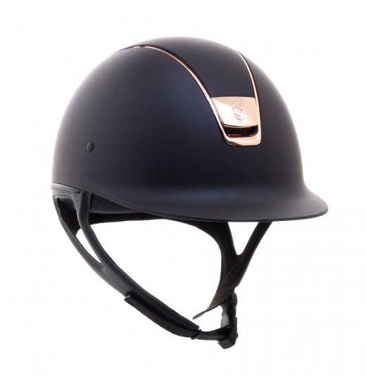 SAMSHIELD SHADOWMATT / ROSE GOLD TRIM / ROSE GOLD BLASON / NAVY HELMET - 1 in der Kategorie: Reithelme