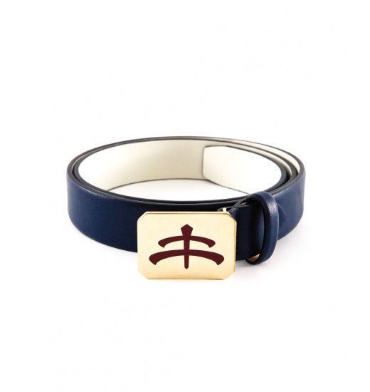 MAKEBE LUXY GLAZE BELT NAPPA LEATHER AND BRASS BLUE