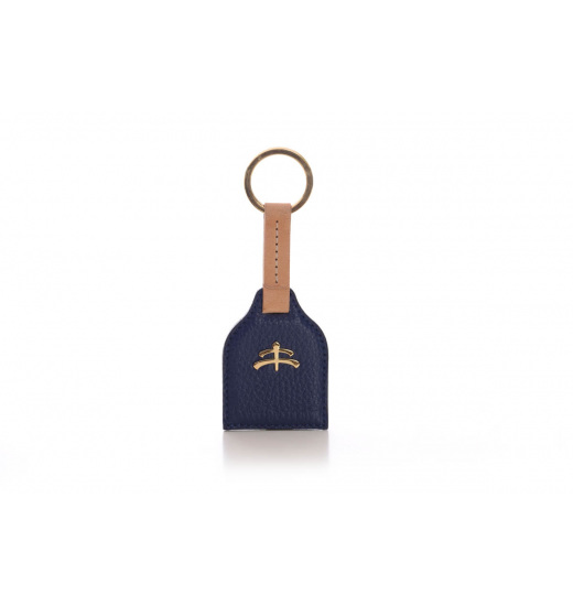 MAKEBE STIRRUP TUSCANY LEATHER KEY RING BLUE