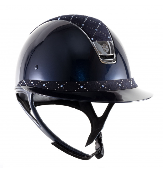 SAMSHIELD KASK MISS SHIELD SHADOW GLOSSY / LOZENGE SWARO BLUE TOP / BAND / GRANATOWY - 1 w kategorii: Kaski jeździeckie do jazdy