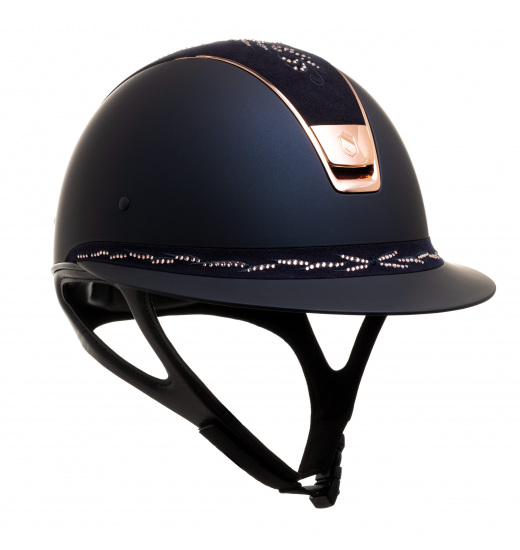 SAMSHIELD KASK MISS SHIELD SHADOWMATT/ ALCANTARA FLOWER SWARO ROSE GOLD/ ROSE GOLD TRIM/BLASON / GRANATOWY - 1 w kategorii: Kask