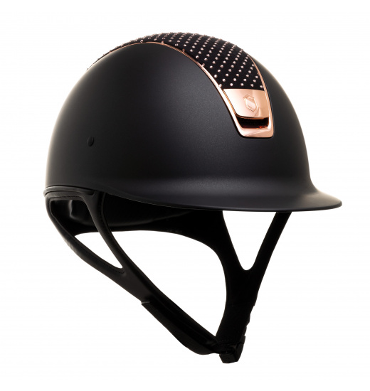 SAMSHIELD SHADOWMATT/ ALCANTARA SPARKLING VINTAGE ROSE GOLD TOP/ ROSE GOLD CHROM / BLACK - 1 in category: Horse riding helmets f