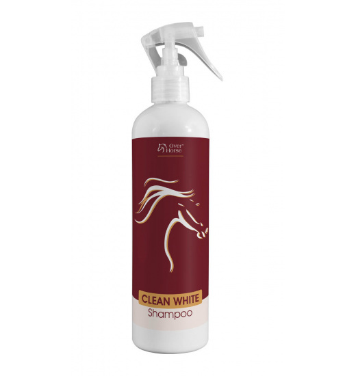 OVER HORSE SUCHY SZAMPON DLA SIWYCH KONI CLEAN WHITE SHAMPOO 400ML - 1 in category: Horse shampoos for horse riding