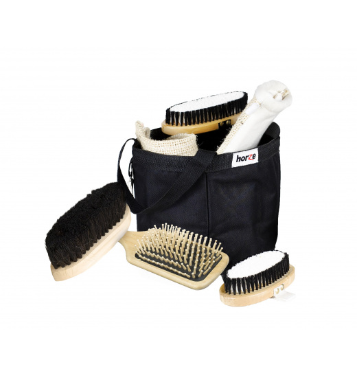 HORZE WOODEN GROOMING SET - 1 in category: Grooming sets for horse riding