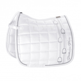 Equine Couture Luxe Saddle Pad with White Sherpa Fleece lining, STD / White/Black