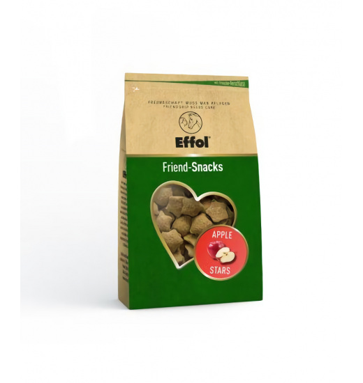 EFFOL SUPLEMENTARY FEED FOR HORSES FRIEND-SNACKS APPLE STARS 500GR - 1 in category: Horse treats for horse riding