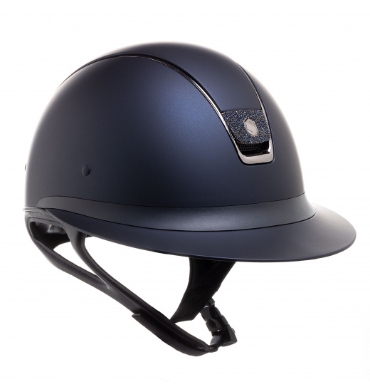 MISS SHIELD SHADOWMATT / CRYSTAL FABRIC BERMUDA BLUE BLASON / BLACK CHROME / MARINEBLEUER HELM MARINE