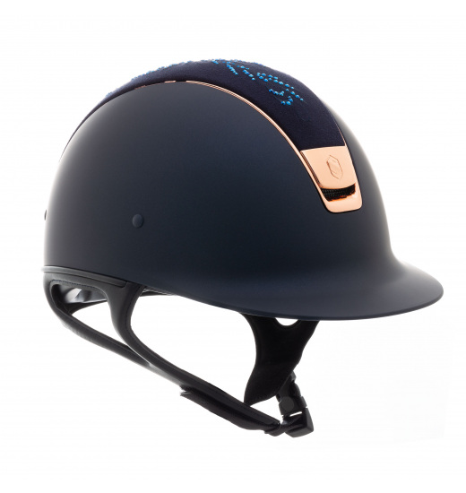 SHADOWMATT / FLOWER SWAROVSKI BLUE / ROSE GOLD NAVY - 1 in category: Samshield Rose Gold helmets for horse riding