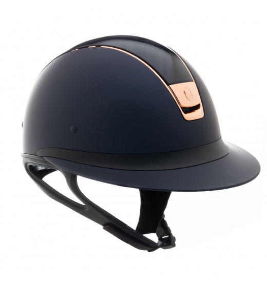 MISS SHIELD SHADOWMATT / SHADOW GLOSSY BLUE TOP / ROSE GOLD CHROME / NAVY - 1 in category: Samshield Rose Gold helmets for horse