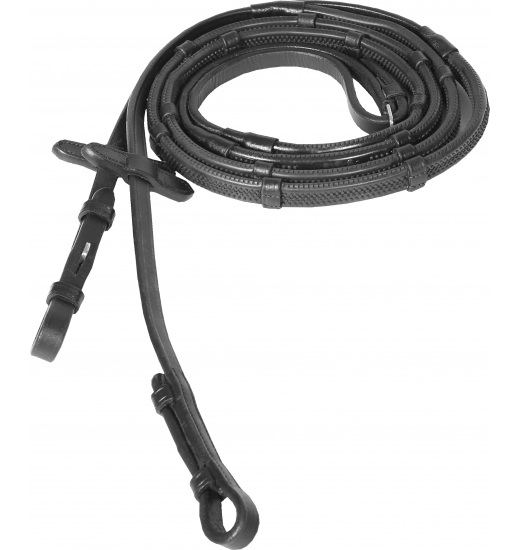 HORZE SOFT GRIP RUBBER REINS WITH STOPPERS BLACK