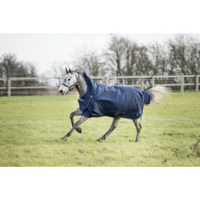 HORZE AVALANCHE 1200D 150G PADDOCK REGENDECKE MIT KRAGEN MARINE