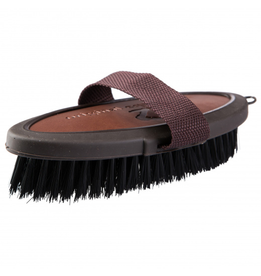 HORZE MADDOX LEATHER HANDLE BODY BRUSH - 1 in category: Brushes for horse riding