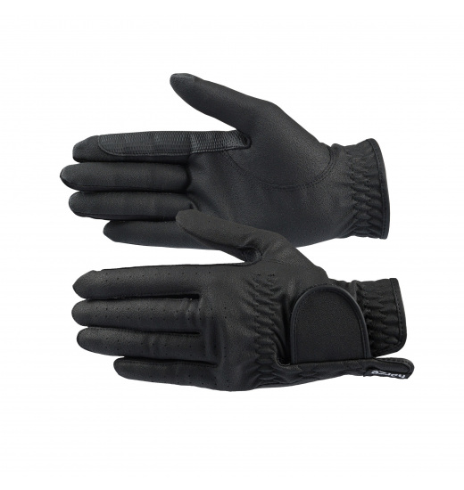 HORZE ELEANOR PU-LEATHER RIDING GLOVES BLACK