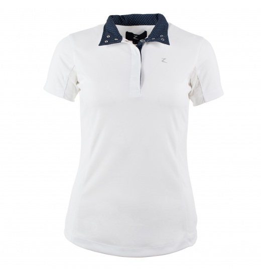 HORZE BLAIRE WOMEN'S SHORT-SLEEVED FUNCTIONAL SHOW SHIRT WHITE