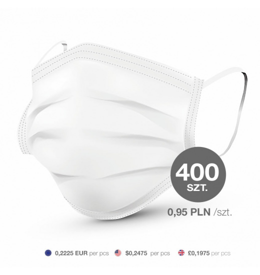 MEDIZINISCHE GESICHTSMASKE 3-LAGIG 400 STÜCK