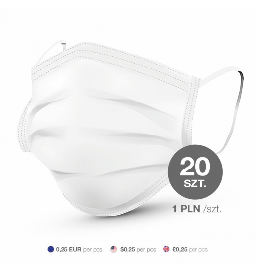 MASECZKA MEDYCZNA OCHRONNA 3 WARSTWOWA 20 SZT.