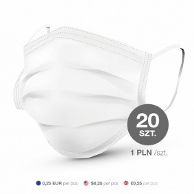 MASECZKA MEDYCZNA OCHRONNA 3 WARSTWOWA 20 SZT. - 1 w kategorii: Maski medyczne ochronne do jazdy konnej