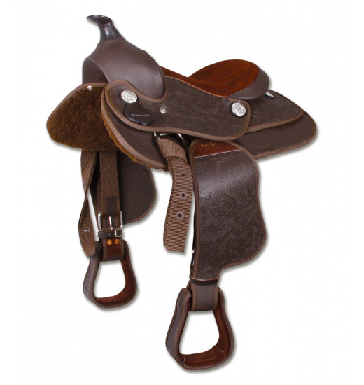 WALDHAUSEN SYNTHETIC WESTERN SADDLE FOR PONY HORSES BROWN