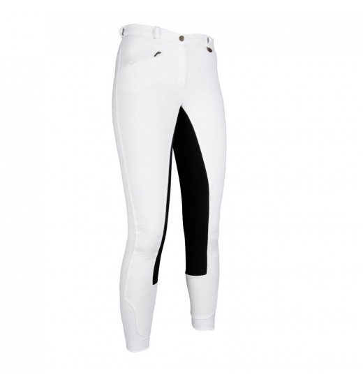 HKM WOMEN'S RIDING BREECHES BASIC BELMTEX GRIP EASY 3/4 SEAT WHITE