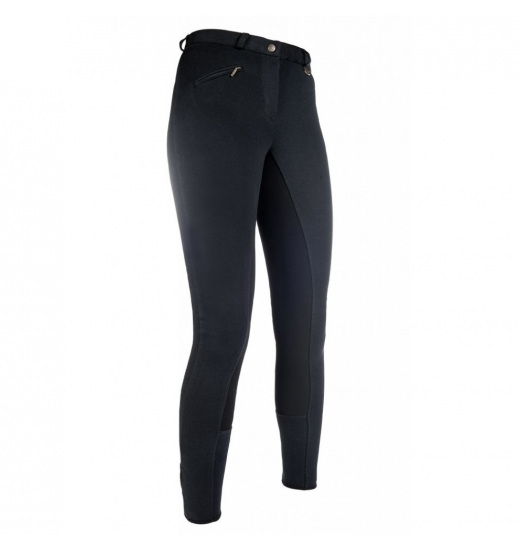 HKM WOMEN'S RIDING BREECHES BASIC BELMTEX GRIP 3/4 SEAT BLACK