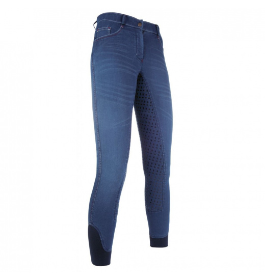 HKM BRYCZESY SUMMER DENIM EASY Z LEJEM SILIKONOWYM 3/4 DAMSKIE - 1 w kategorii: Bryczesy damskie do jazdy konnej