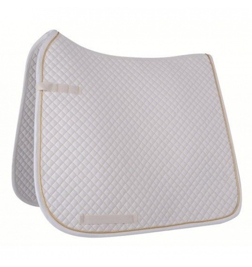 HKM SADDLE CLOTH WITH PIPING, DRESSAGE WHITE