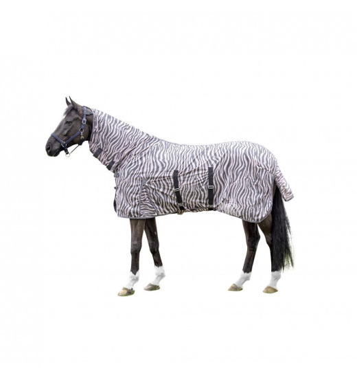 HKM FLY RUG WITH NECK ZEBRA ROSE - 1 in category: Mesh rugs for horse riding