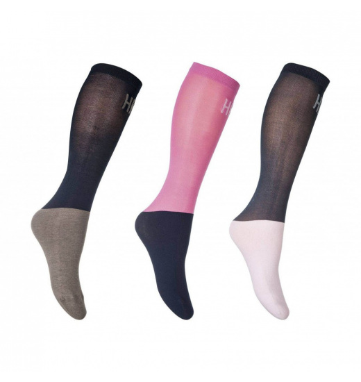 HKM SOCKS MICROCOTTON COLOUR SET OF 3 NAVY