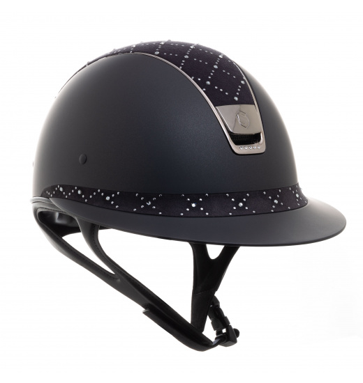 MISS SHIELD SHADOWMATT / LOZENGE SWARO TOP / LOZENGE SWARO FRONTAL B / 5 SWARO BLACK - 1 in category: Horse riding helmets for h