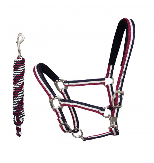 KINGSLAND CLASSIC HORSE HALTER WITH ROPE WHITE