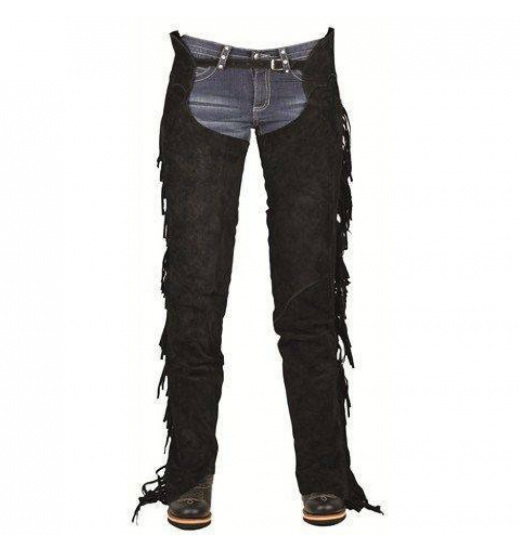 HKM UNISEX WESTERNCHAPS MIT FRANSEN SCHWARZ