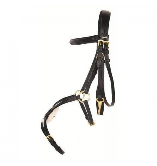 HKM BRIDLE MEXICAN STYLE-WITH PADDED GRACKLE NOSEBAND BLACK