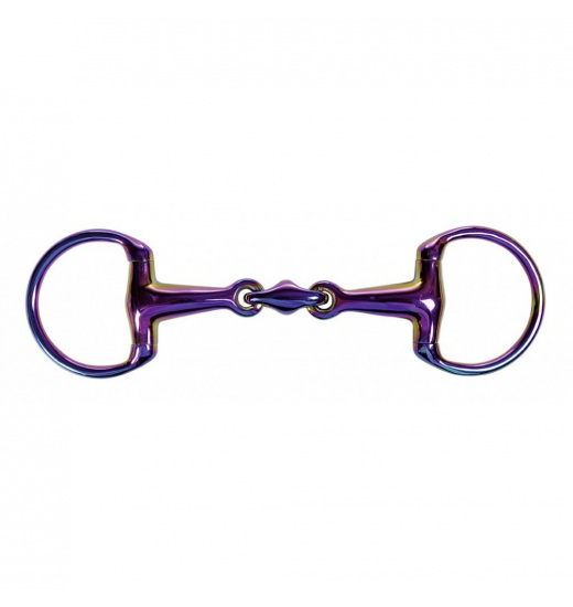 HKM EGGBUTT SNAFFLE WITH LOZENGE RAINBOW 16MM