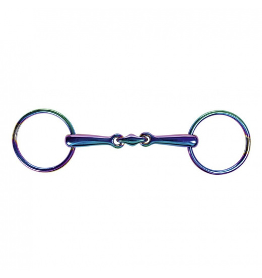 HKM LOOSE RING SNAFFLE + LOZENGE 16MM RAINBOW