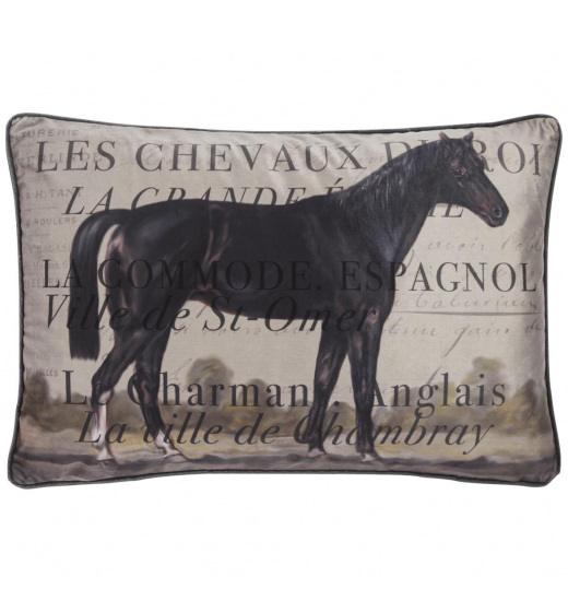 HUNTING OBLONG VELVET EQUESTRIAN CUSHION