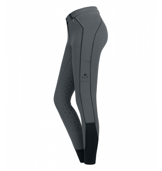 ELT FENJA GIRLS' EQUESTRIAN FULL GRIP BREECHES GRAPHITE