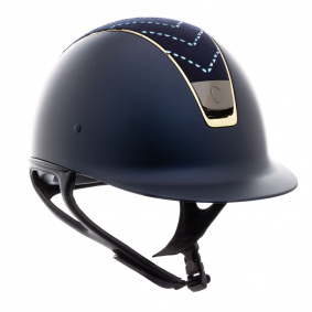 SHADOWMATT / CHEVRON BLUE TOP / GOLD TRIM / BLACK CHROME BLASON / NAVY