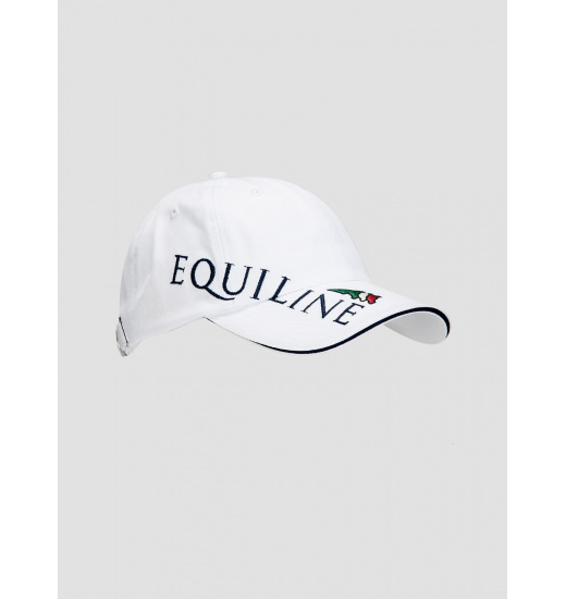 EQUILINE UNISEX EQUESTRIAN CAP WITH LOGO WHITE