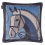 LUXURY VELVET HORSE HEAD CUSHION BLUE